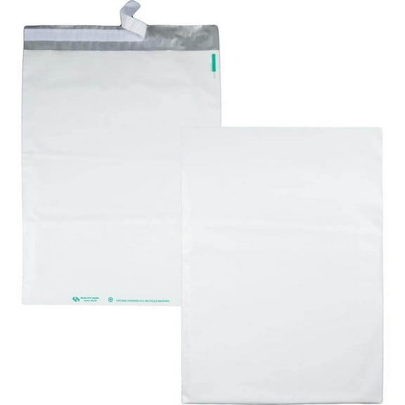Quality Park White Poly Mailing Envelopes - Catalog - 14"W x 19" L- Self-sealing - Polyethylene - White