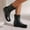 Green, variant on Women's Fashionable Casual Versatile Cool and Stylish Winter Round Toe Color Matching Fashion Flat Ankle Boots Brown