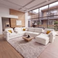 thumbnail image 6 of Holaki L-Shaped Modular Sectional Sofa with Ottoman, 6-Seater Oversized Sectional Couches for Living Room, Wide Seat Down-Filled Sofa with 2 Built-in Side Tables & Storage Space, White, 6 of 9