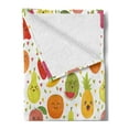 thumbnail image 2 of Fruits Soft Flannel Fleece Blanket, Smiling Banana Funny Mulberry Happy Apricot Peach Hearts Lemons Kids Nursery Theme, Cozy Plush for Indoor and Outdoor Use, 60" x 80", Multicolor, by Ambesonne, 2 of 5