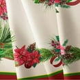 thumbnail image 4 of Yighty Rectangle Christmas Tablecloth 60x102In,Poinsettia Holly Pine Cone Christmas Table Cloth,Polyester Waterproof Wrinkle Resistant Durable Tablecloth for Holidays,Kitchen,Winter and Home Decor, 4 of 6