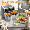 thumbnail image 4 of G-Ocean Air Fryer with Dual/Double-Basket, 9.5 Quarts Large Capacity, Independent Temp Control, 10 Preset Modes, Gray, 4 of 8