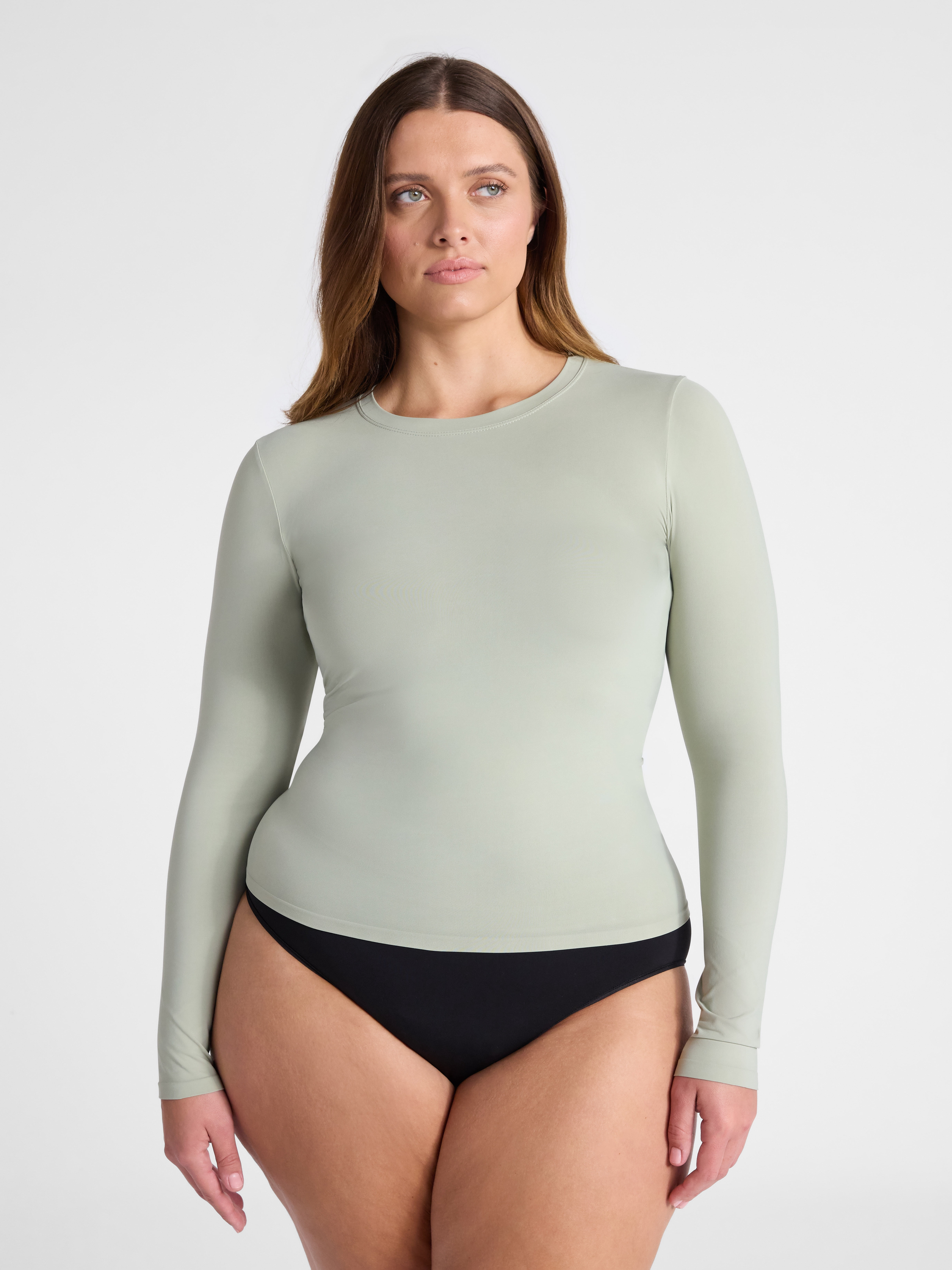 Joyspun Women’s Everyday Seamless Shirt with Long Sleeves, Sizes XS-XXXL