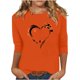 thumbnail image 2 of Heisall Women's Spring Autumn Tops 3/4 Sleeve Round Neck Casual Fashion Blouses Orange Festival Print Shirts, 2 of 4