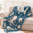 Flannel Blanket with Adorable Underwater Creatures Design Featuring