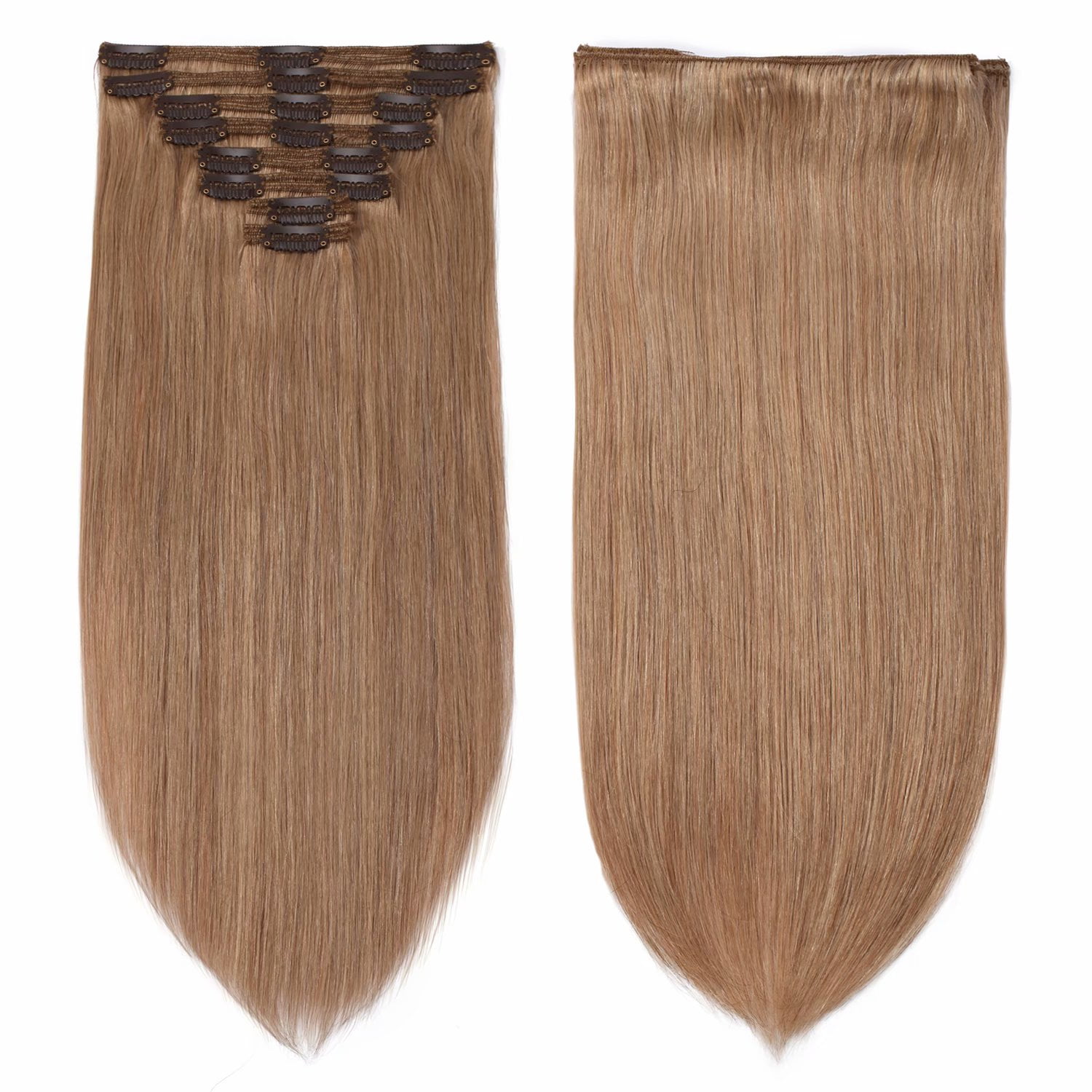 Benehair 100% Real Remy Human Hair Extensions Clip In Thick Double Weft Full Head 10"-24" Blonde Women Caramel Hair