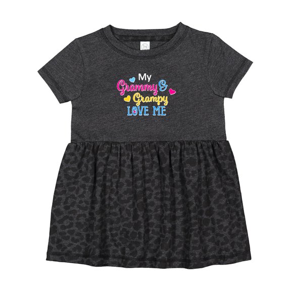 Inktastic My Grammy and Grampy Love Me with Hearts Girls Baby Dress