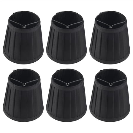 Clip on Lampshades Candle Chandelier for Ceiling Pendant Light Table Lamp Floor 6 Pcs Black