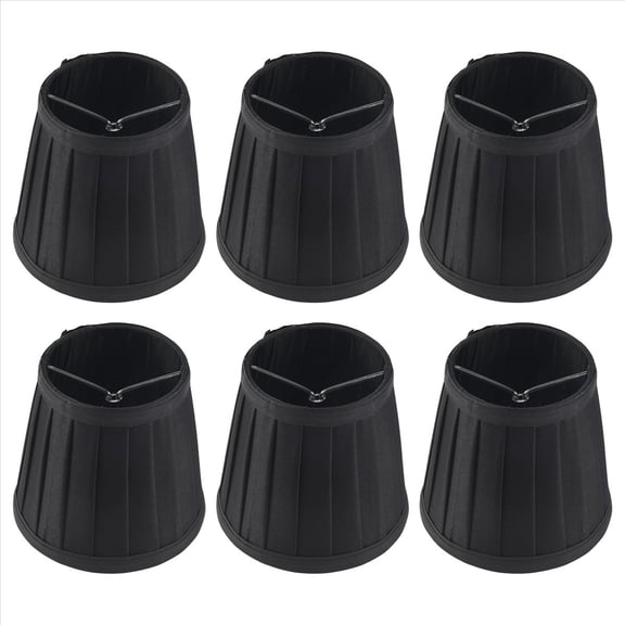 Clip on Lampshades Candle Chandelier for Ceiling Pendant Light Table Lamp Floor 6 Pcs Black