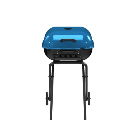 AMERICANA GRILLS AMERICANA WALK-A-BOUT, ORIGINAL SQUARE CHARCOAL GRILL-100% PRE-ASSEMBLED PORTABLE STEEL, BLUE