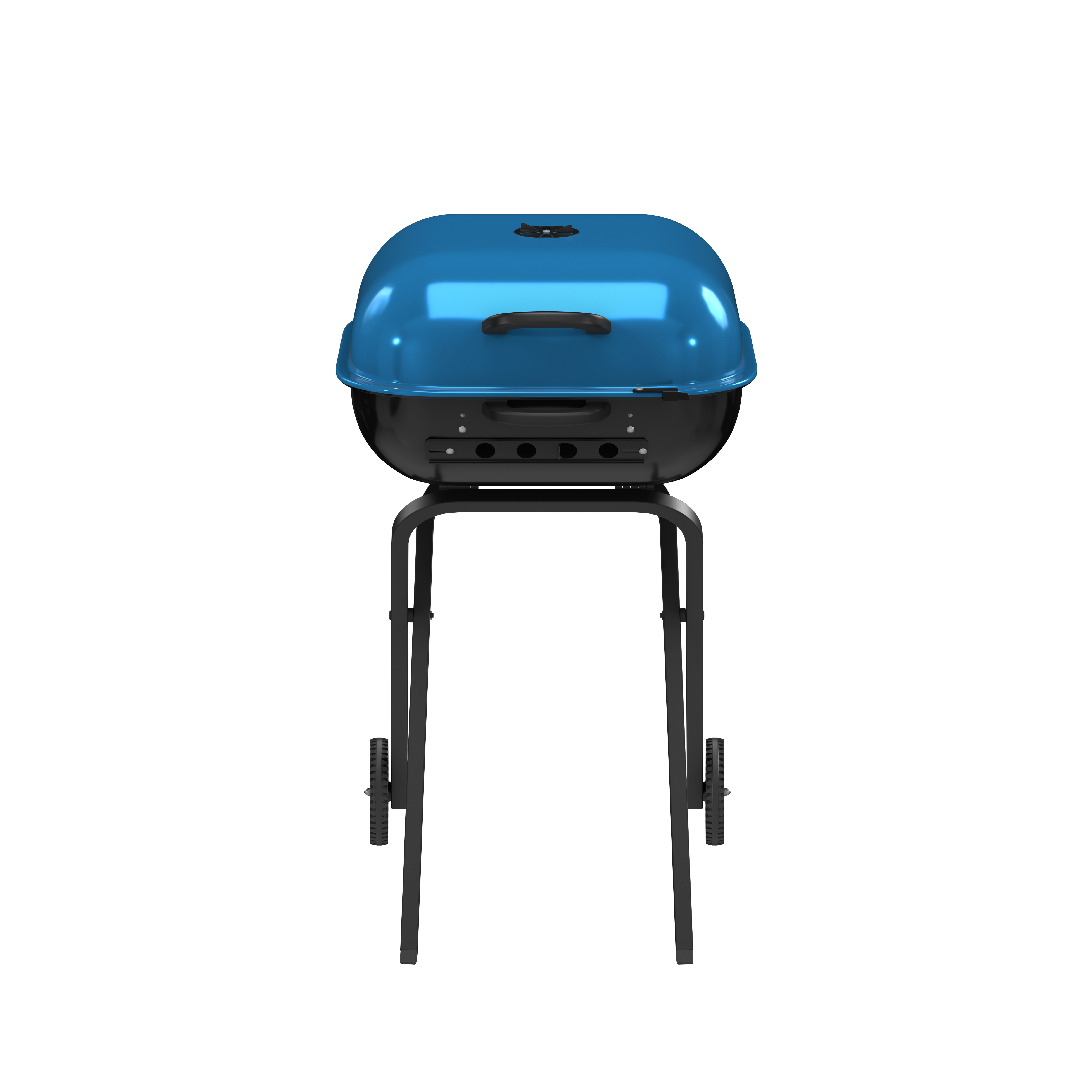 Americana Walk-A-Bout Portable Charcoal Grill, Blue photo 3