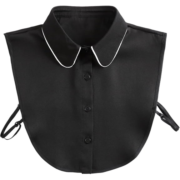 Zhengup Chiffon Fake Collar Embroidery Detachable Dickey Collar Half Shirts Blouse False Collar Top for Women Girls Outfits