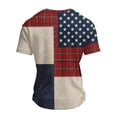 thumbnail image 3 of CIENVNSTG Men's 250th Anniversary Patriotic T-Shirt Patchwork USA Flag Print Casual Tee Deep Red 2XL, 3 of 3
