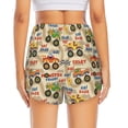 thumbnail image 4 of Uemuo Animal Truck Pattern Women's Athletic Shorts High Waisted Running Shorts with Liner Pockets Gym Elastic Workout Shorts-Small, 4 of 9