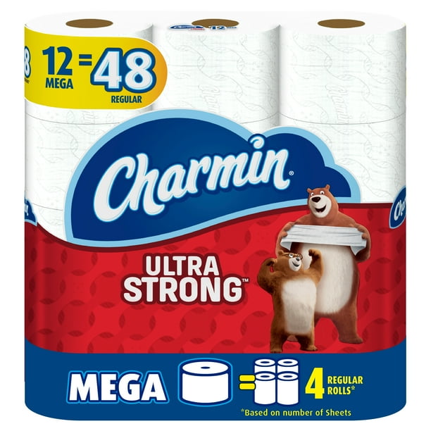 Charmin Ultra Strong Toilet Paper, 12 Mega Rolls, 286 sheets per roll