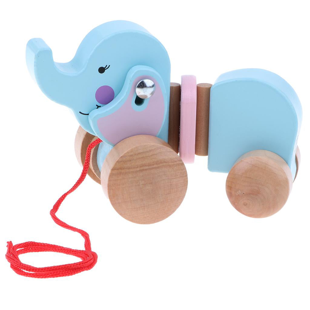 Details about   Wooden Cartoon Elephant Pull Along Walking Car Toy Baby Toddlers Kids Best Gift 