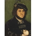 thumbnail image 2 of Cranach, Lucas 14x18 Black Ornate Wood Framed with Double Matting Museum Art Print Titled - Portrait of Kurfust Herzog Johann der Bestandige Von Saschen, 2 of 4