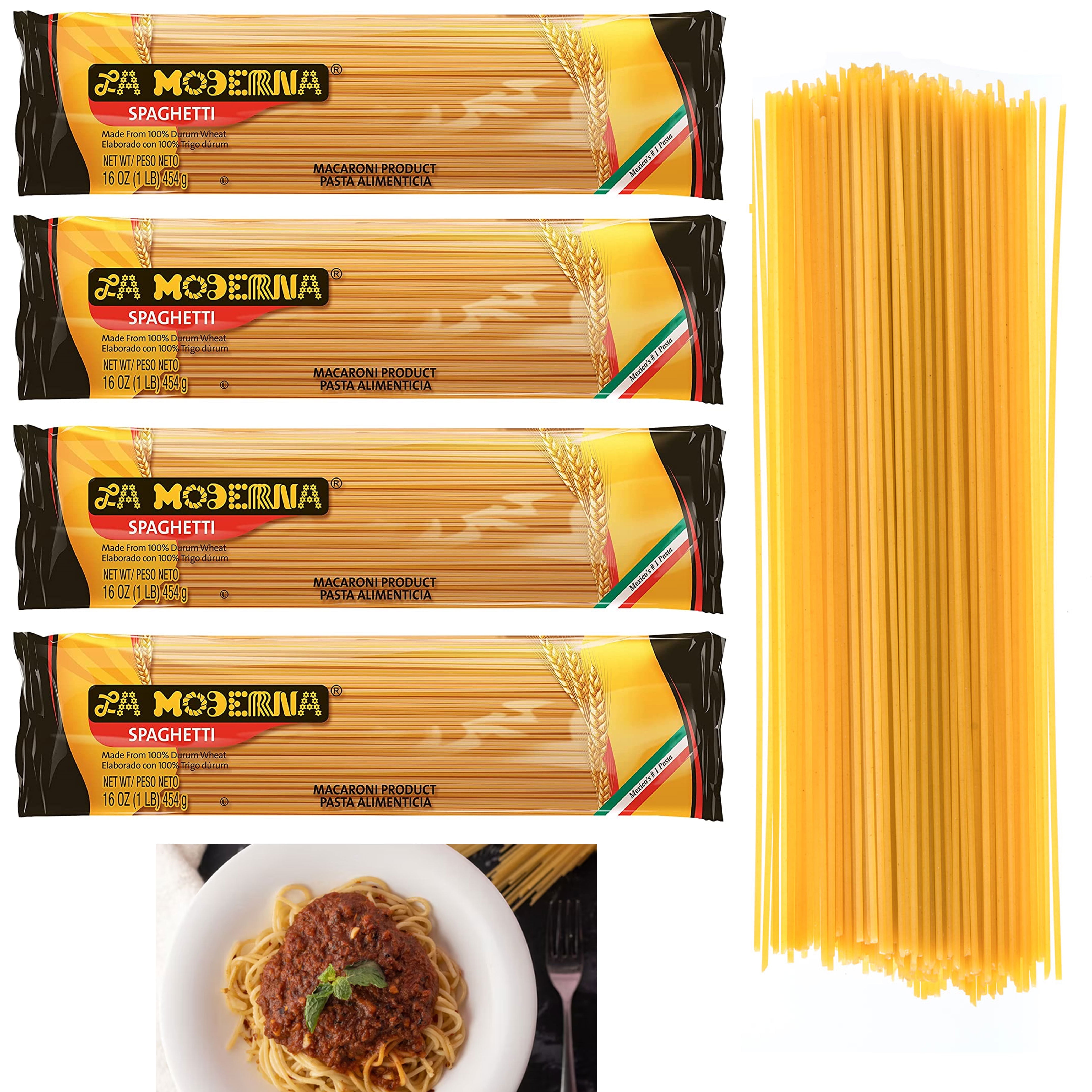 4 Pks La Moderna Spaghetti Pasta Noodles Non GMO 100 Durum Wheat Carbonara 16oz