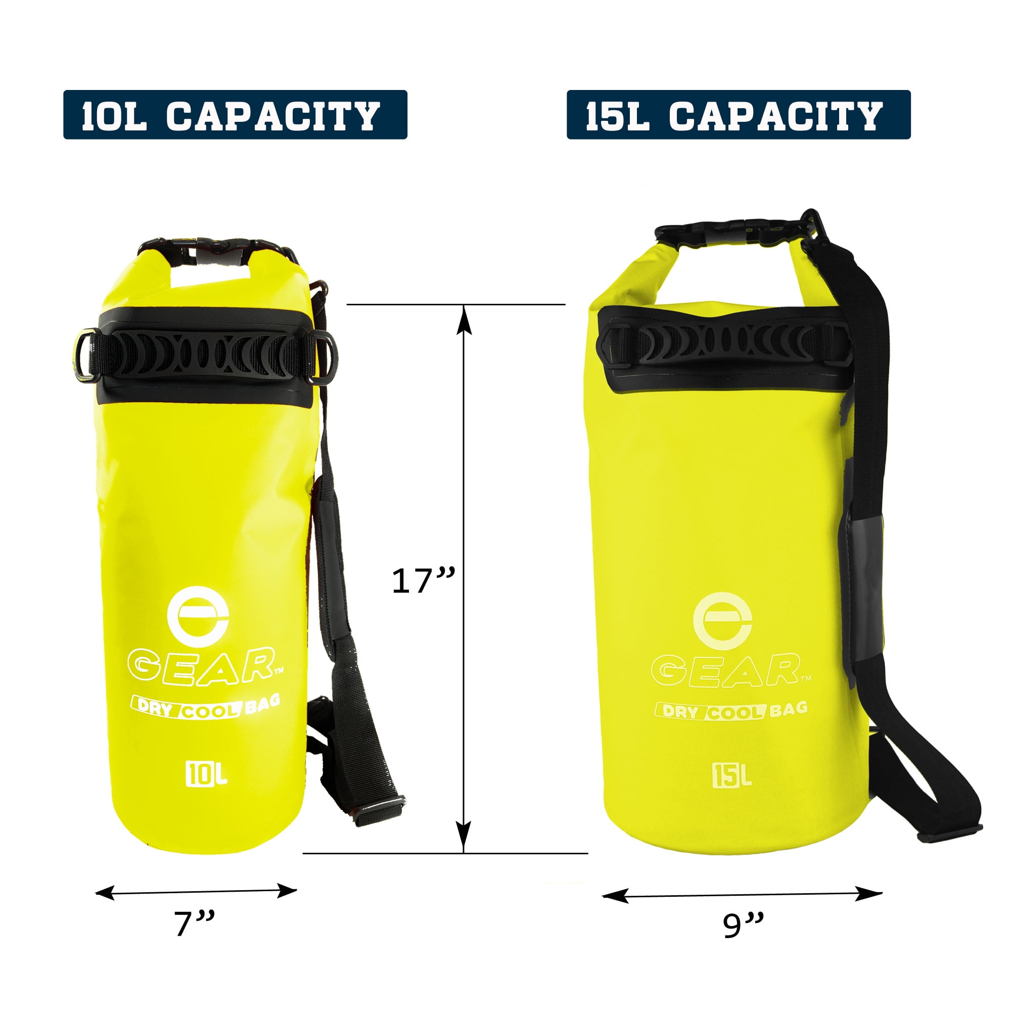 Enthusiast Gear Dry Bag Cooler - Roll Top, Insulated, Leak Proof, Collapsible, Waterproof - 10L