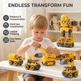 thumbnail image 6 of Transforming Robot Toys, 5-in-1 Robot Construction Vehicles Set, DIY Construction Toys Truck Take Apart Toys, STEM Educational Toys for Boys Girls, Yellow, 6 of 8