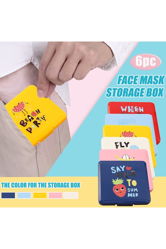 2022 6PCs Portable Cartoon Face Mask Storage Bag Pollution Prevention Not Including Face Mask