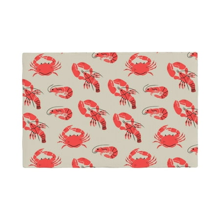 

Placemats Set of 4 Crab Lobster 1 Heat Resistant Non - Slip Place mats Waterproof table mat for Kitchen Dining-6片装