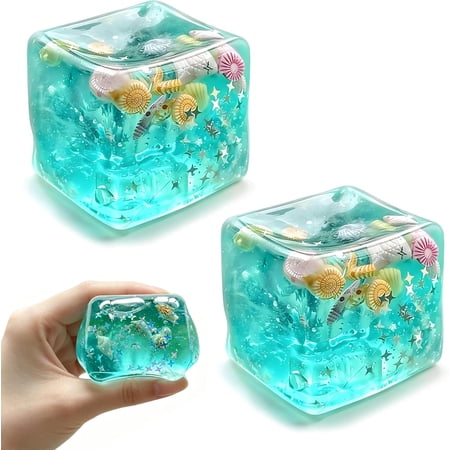 Stress Cube Squishy Fidget - 2 Packs Squeeze Gifts Anxiety Relief Items for Teens & Adults Men Women Office Desk Accessories Sensory for Anxiety ADHD Party Favors Goodie Bag Fillers