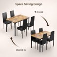 thumbnail image 4 of 5 Pieces Dining Table Set for 4, Modern Wooden Kitchen Table and 4 Upholstered PU Leather Chairs, Small Dinette for Dining Room, Breakfast Nook, Apartment-Retro Tabletop, 4 of 8
