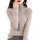 thumbnail image 5 of Suéter de cuello alto para mujer de otoño e invierno, ajustado, elegante, corto, de color sólido, de manga larga, de punto, camisa base, 5 of 5