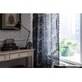 thumbnail image 7 of Boho Marble Window Curtain Panel with Tassels Striped Marble Print Country Style Cotton Linen Room Darkening Curtain Panel for Bedroom Living Room Rod Pocket Top, 7 of 7