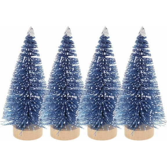 Mini Xmas Tree with Wooden Base 4 Pack Artificial Christmas Trees with Wooden Base for Desktop Tabletop Mini Christmas Decor