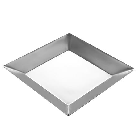 

Stainless Steel Food Square Snack Plate Fruit Serving Plate Durable BBQ Plate
