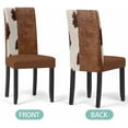 thumbnail image 4 of Chair Covers Set of 6, Western Cow Print Brown Stretchable Parsons Chair Slipcovers Removable Kitchen Chair Protector for Dining Room Animals Cowhide Vintage, 4 of 6
