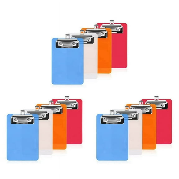 4inch X 6inch Mini Clipboard, 12Pcs Small Clipboards, Clip Board Notepads Clipboard, Memo Size Pocket Plastic Clipboard