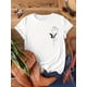 thumbnail image 1 of Rose Print Crew Neck T-shirt, Casual Short Sleeve Top For Spring & Summer, Women's Clothing, 1 of 6