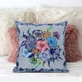 thumbnail image 2 of Flowers Indoor/Outdoor Pillow with Removable Cover in Blue Pink Gray18x18, 2 of 5