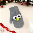 thumbnail image 2 of VBVC Ladies Christmas Santa Knitted Mittens,Cute Pom-pom Design,Warm Holiday Party Gloves for Women,Gray,Size Free Size, 2 of 3