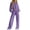 #07 Purple, variant on KTFgvq Sweatsuits Women 2 Piece Outfit, Cropped Crew Neck Long Sleeve Top, Matching Wide Leg Pants with Elastic Waist, Casual Fall Set, L