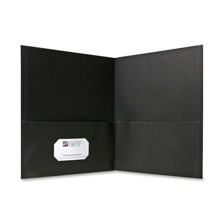 Sparco Products Leather - Sparco, SPR71435, Simulated Leather Double Pocket Folders, 25 / Box, Black