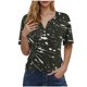 thumbnail image 1 of Camisetas de Manga Corta para las Mujeres Impreso Cuello en V Top Casual, Ligero Y Suave de Algodón para las Mujeres, 1 of 5