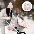 thumbnail image 2 of Cubierta para asiento de coche para bebé TANOFAR invierno acogedora y cálida con lazo rosa, 2 of 7