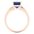 thumbnail image 4 of 2 ctw Solitaire Anniversary Ring for Women | Asscher Cut Simulated Tanzanite | Hyperallergenic Solid 18K Rose Gold, 4 of 5