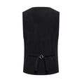 thumbnail image 4 of RYDCOT Men's Corduroy Dress Vest V-Neck Vintage Western Cowboy Waistcoat Sleeveless Jacket Slim Fit Casual Business Single-Breasted Suit Vests with Muti Pocket Black, 4 of 9