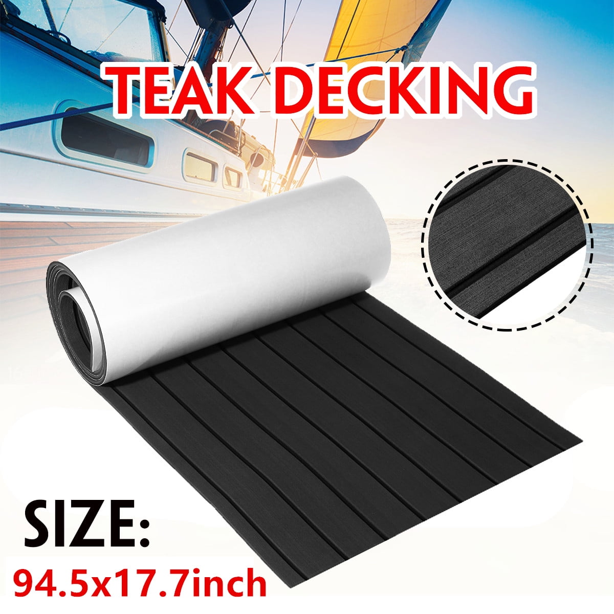 Buy 94.5x17.7inch EVA Foam Boat Decking Sheet Faux Teak Decking ,Teak