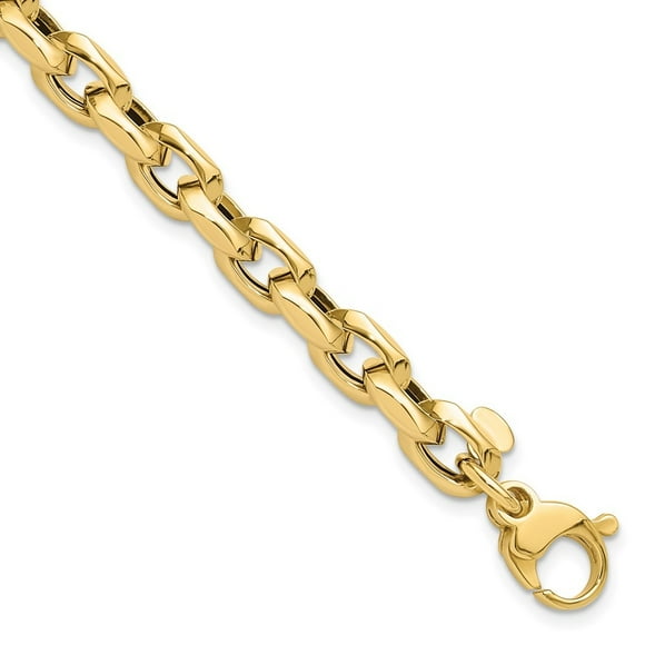 Diamond2Deal 14K Yellow Gold Fancy Link Bracelet 7.5inch for Women