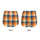 thumbnail image 3 of Balery Warm Orange Plaid Pantalones cortos deportivos para mujer con forro y dos bolsillos, elásticos, para entrenamiento, gimnasio, yoga-X-Large, 3 of 7