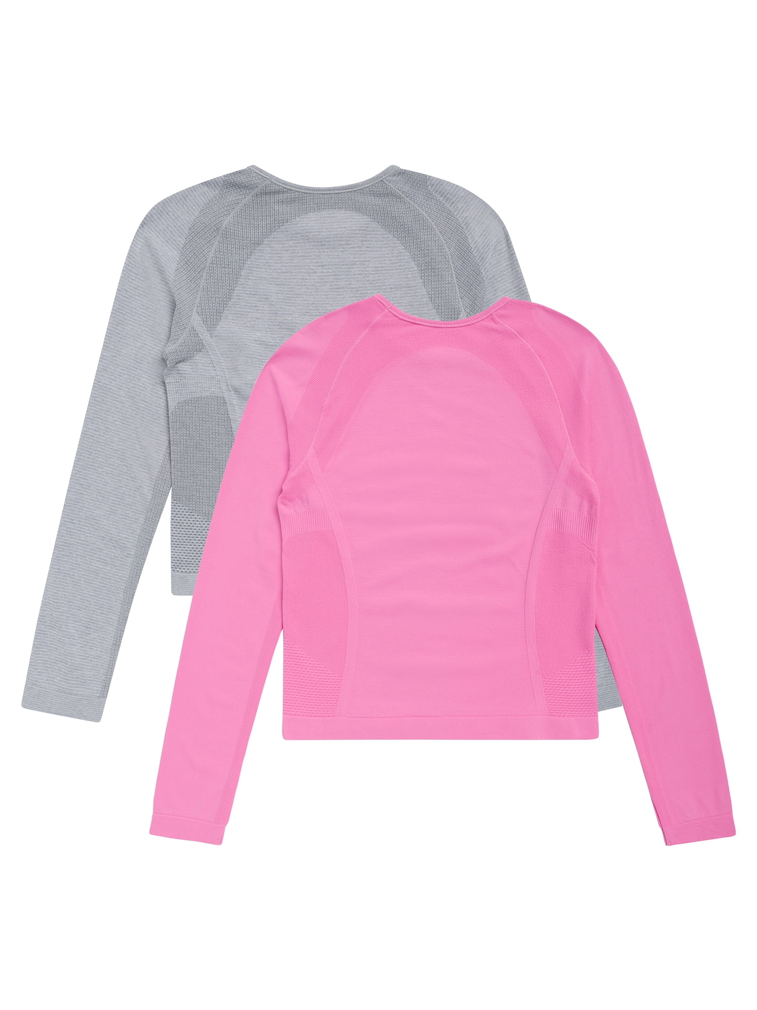 Athletic Works Girl's Active Long Sleeve Seamless Tee, 2-Pack, Sizes 4-18