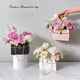 thumbnail image 4 of Zhuge Caja de regalo de papel con flores, 8 unidades, bolsas para ramos, caja de flores con asa, cajas de flores para el día de San Valentín, bolsas para envolver regalos (blanco + negro), 4 of 5