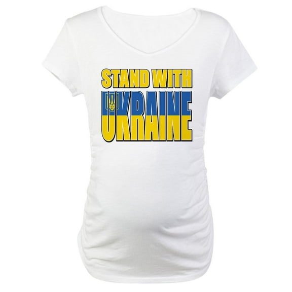 CafePress - Stand With Ukraine Women's Maternity T Shirt - Cotton Maternity T-shirt, Cute & Funny Pregnancy Tee