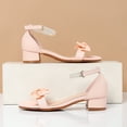 thumbnail image 6 of JAJAHO Girls Princess Dress Shoes Bow Low Heel Sandals Open Toe Hook And Loop Party Wedding Footwear For Little/Big Kids Lovely Shoes, 6 of 8